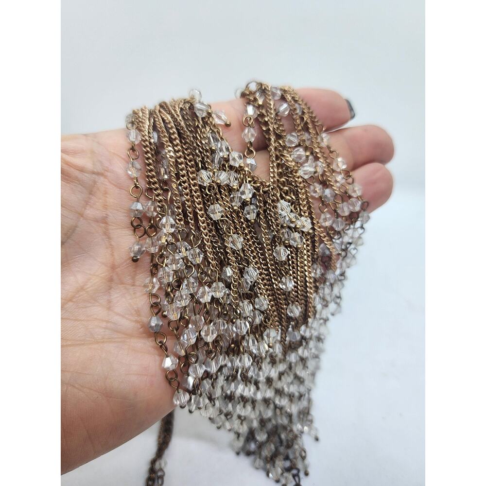 Paparazzi Zi Collection /donnalee Beaded Big Necklace Gold Chain Crystal Movemen - Picture 10 of 13